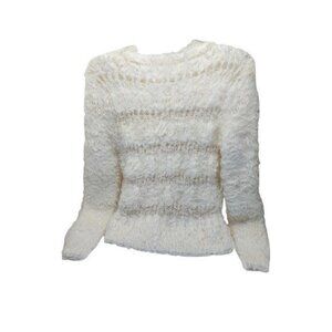 Willow & Clay Women's Ivory Cream Open Weave Pullover Sweater Size Large